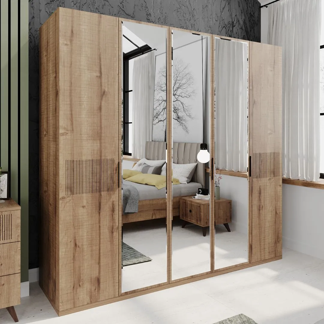 Dolab odunchu  İzmir 5 qapılı 220x210x60 sm