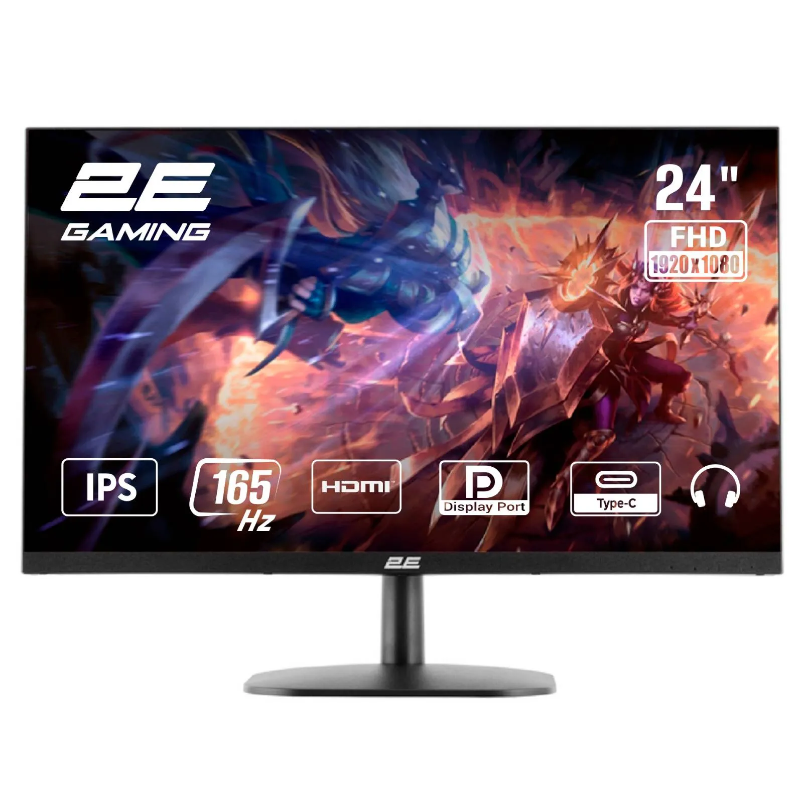Oyun monitoru 2E 23.8" G2423B HDMI/DP/USB-C/AUDIO/ IPS/165HZ Freesync (2E-G2423B-01.UA)