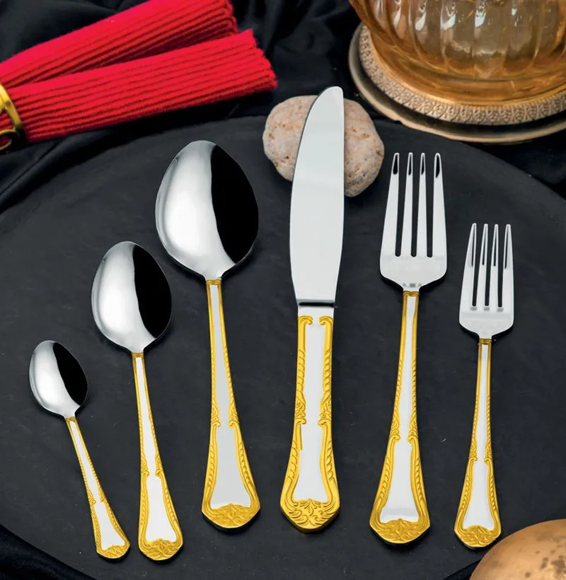 Çəngəl bıçaq dəsti Oz Life Jolly, Gold, 72 parça / 12 nəfərlik (8680865014217)
