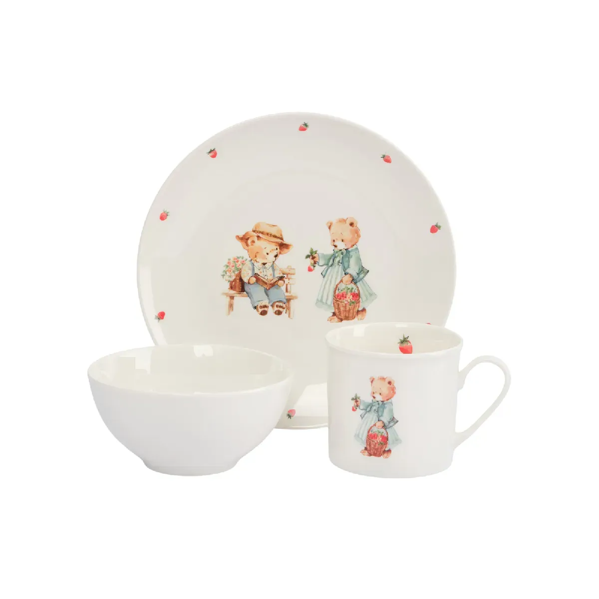 Uşaq yemək dəsti Anna Lafarg Teddy Bear, 3 parça (ANLAF-SHMEI-0908)