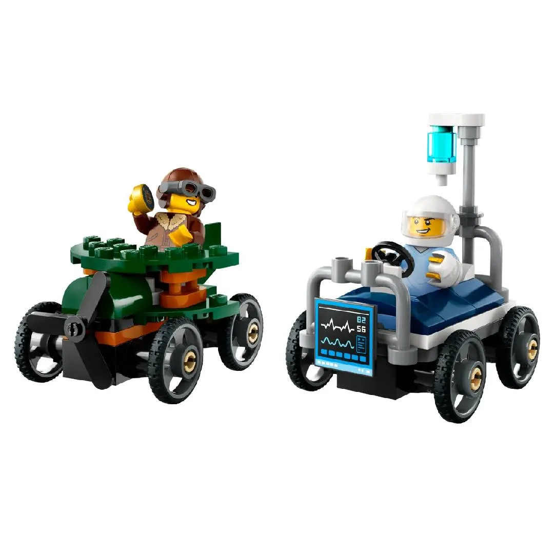 Konstruktor LEGO Duplo City "Təyyarə və xəstəxana çarpayısı" yarış dəsti (60459)